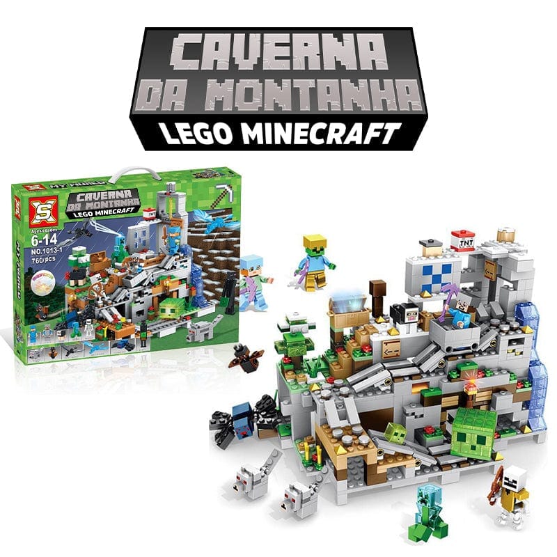 Bloco de Montar Minecraft - Modelo Caverna da Montanha Siren Store